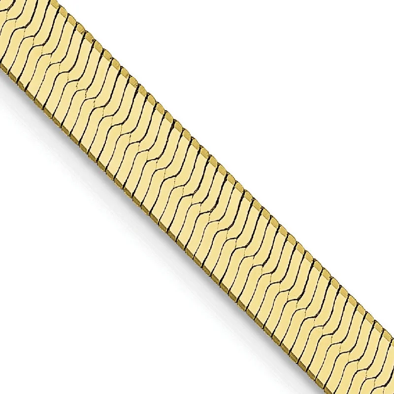 elegant gemstone rings -10KT Yellow Gold 24-inch 4MM Herringbone Chain