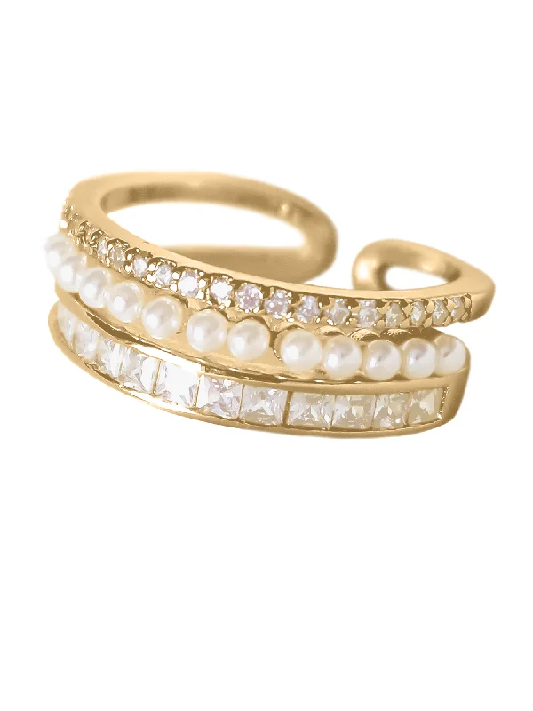 stackable rings for women -Ellana Pearl Ring