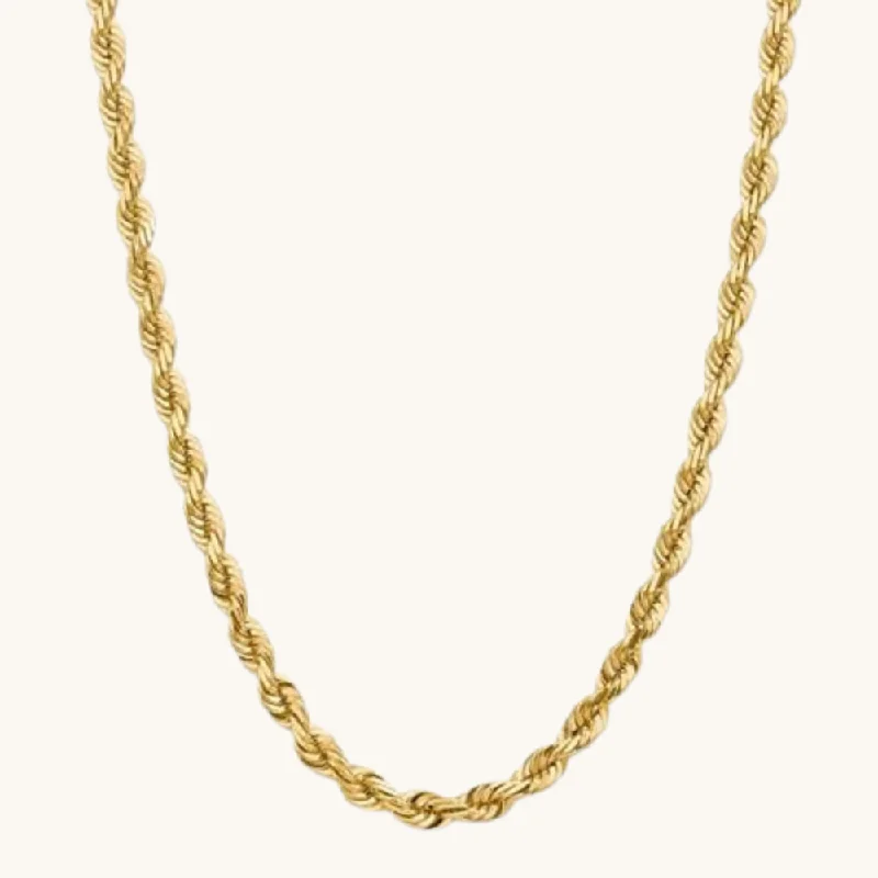 charm necklaces for women -7.00mm Gold Rope Chain Necklace