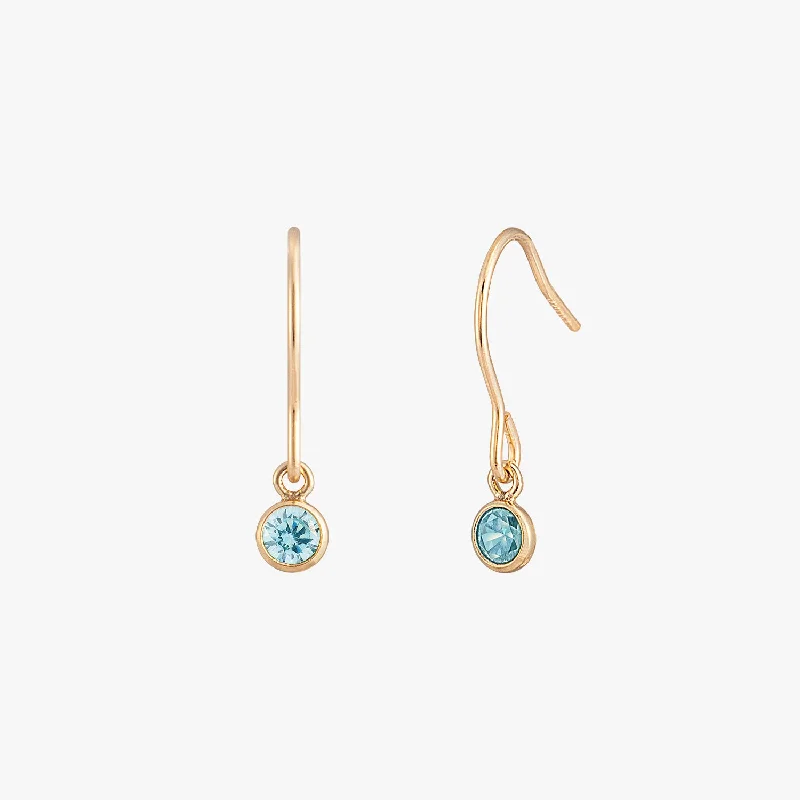 chic stud earrings for women -Personalised Birthstones Bezel Dangling Earrings