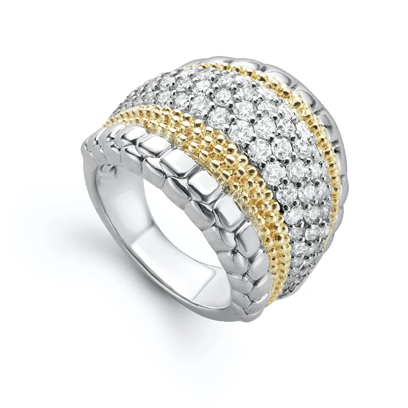 gold rings for women -Caviar Lux Large Diamond Statement Ring