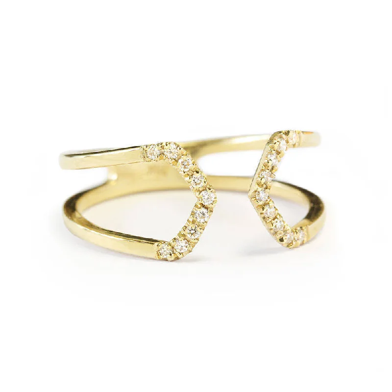 large statement rings -Tapered Diamond Cuff Ring