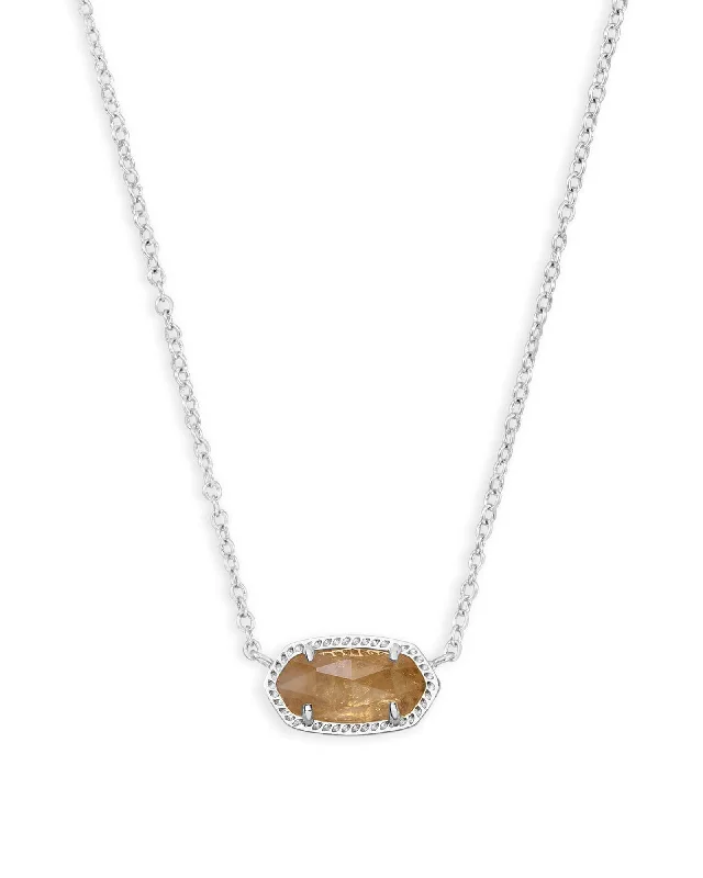 women's diamond necklaces -Elisa Silver Plated Necklace in Orange Citrine Quartz by Kendra Scott