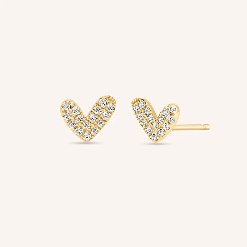 simple earrings for women -14K Solid Gold AdmireMe Diamond Stud Earrings