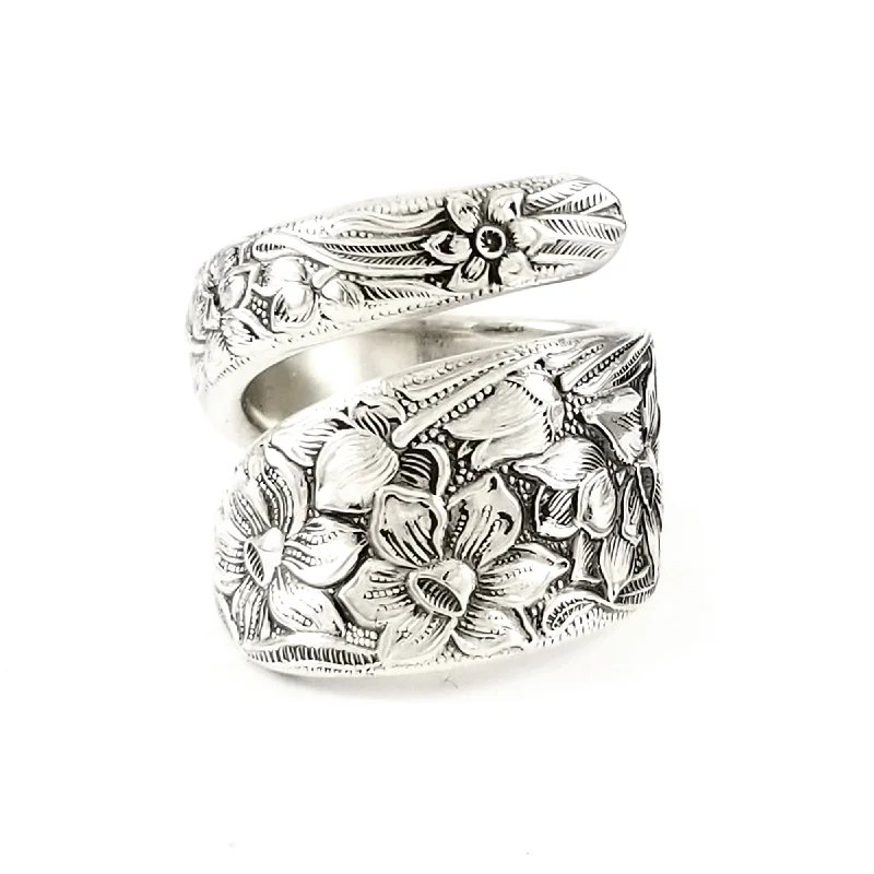 luxury rings for women -National Narcissus Daffodil Wrap Around Spoon Ring