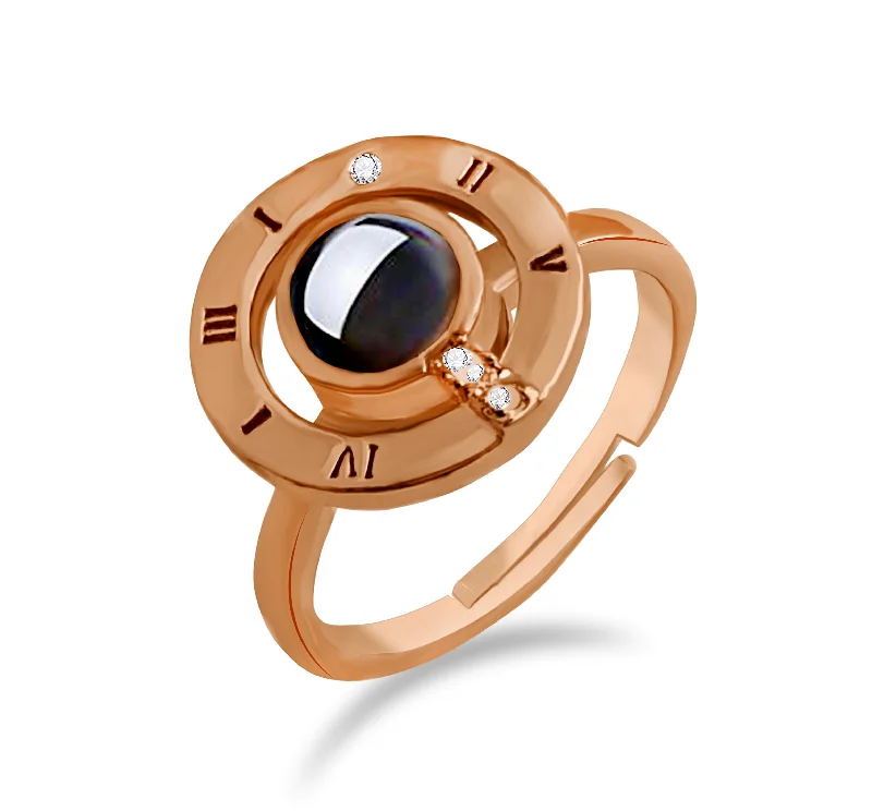 cocktail rings for women -Urbana Copper Plated single Adjustable Ring Reflecting I love you In 100 Languages-1506344A