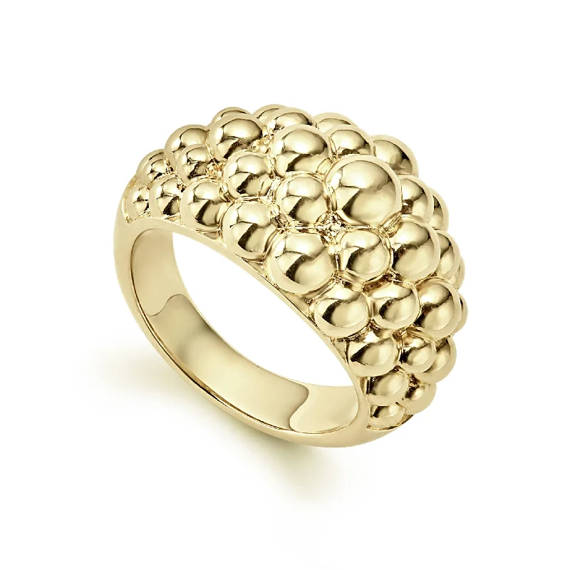 rings with initials -Caviar Gold 18K Gold Caviar Ring