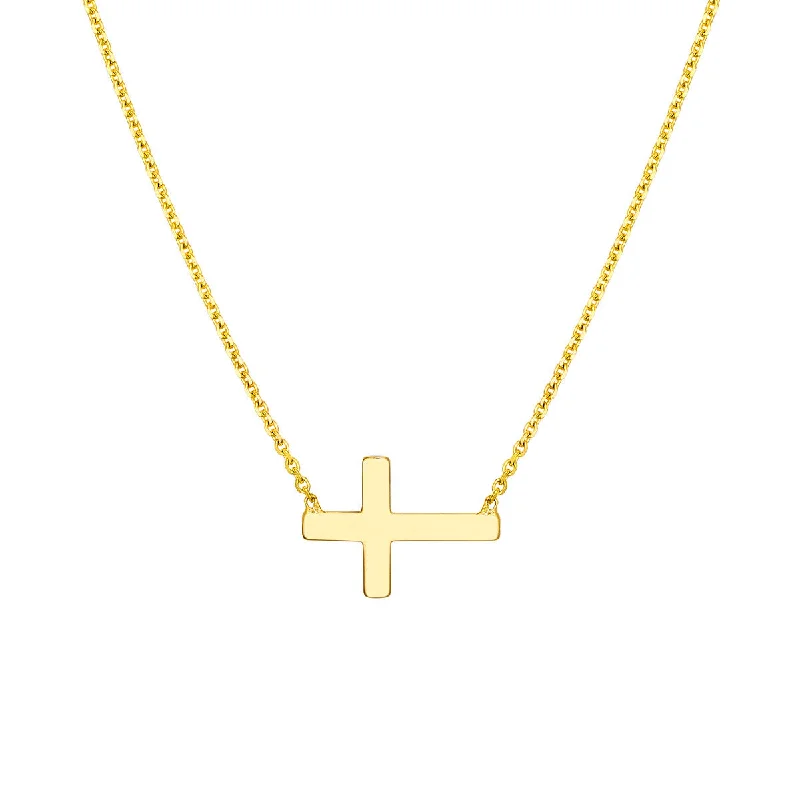 gift necklaces for women -Sideways Mini Cross Adjustable Necklace