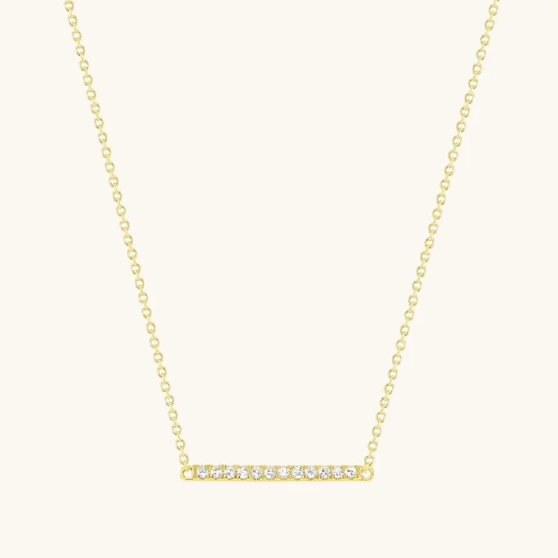 minimalist necklaces for women -Mini Diamond Bar Necklace