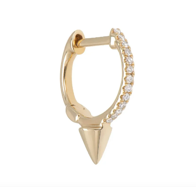 big hoop earrings for women -Diamond Huggie with Spike