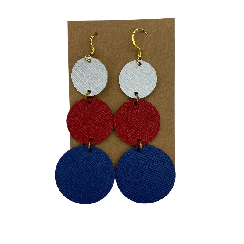 glamorous earrings for women -BLUE RED & WHITE EARRINGS DANGLE/DROP by CLOTHES MENTOR