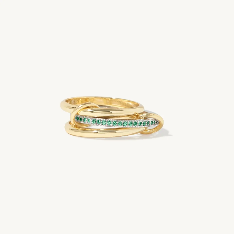 luxury fashion rings for women -Bellanca Spinner Ring - Emerald Green