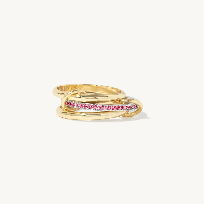 wedding anniversary rings for women -Bellanca Spinner Ring - Ruby Red