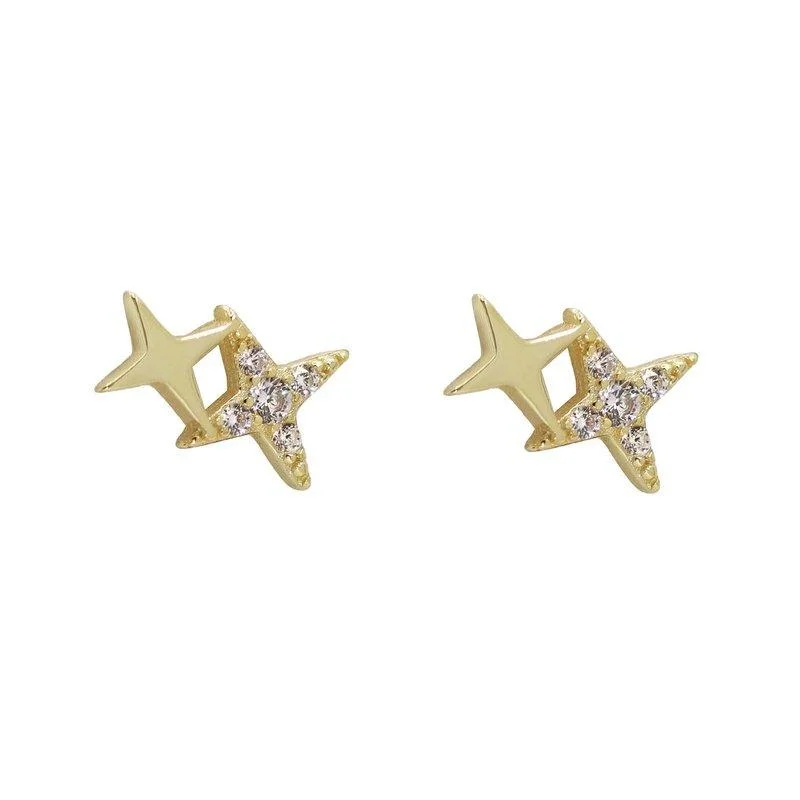 ear cuffs for women -Pavia Duo Star Studs