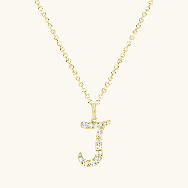 birthstone necklaces for gifts -Darling Diamond Initial Necklace