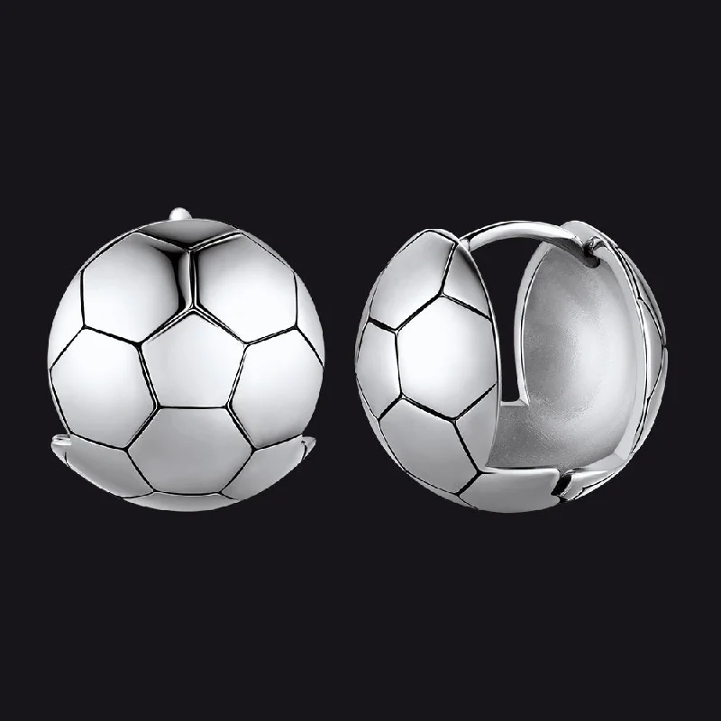 chic earrings for women -Soccer Sport Stud Earrings for Men Women