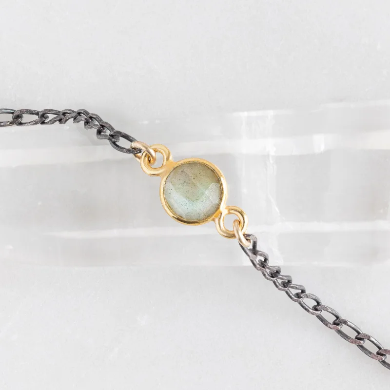 floral design necklaces for women -The Asymmetrical Labradorite Necklace | Sterling Silver