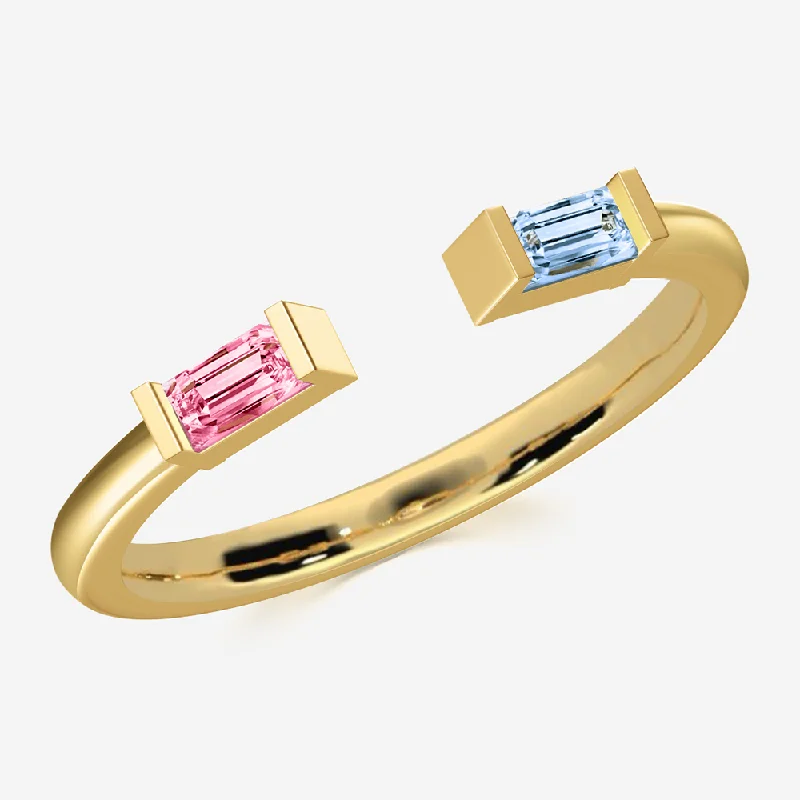 luxury diamond rings -Duo Birthstone Ring