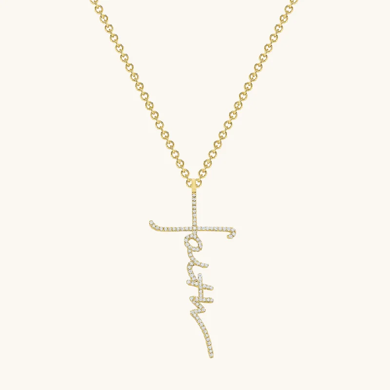 fancy necklaces for women -Diamond Faith Cross Necklace