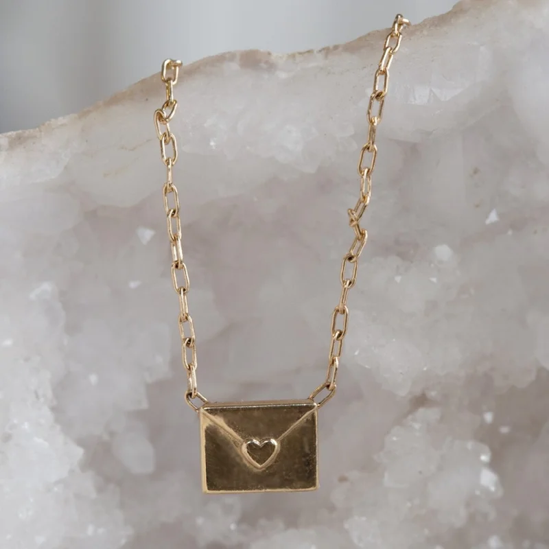 leather cord necklaces for women -The Loveletter Necklace | 14K Yellow Gold