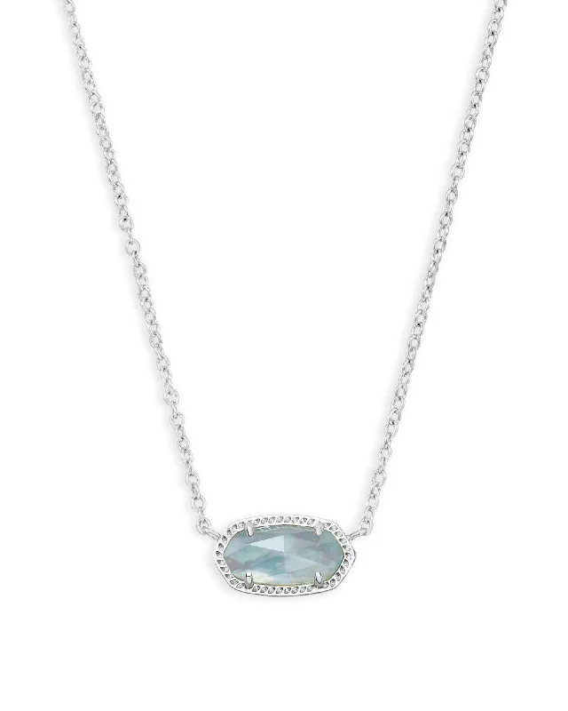 turquoise necklaces for women -Elisa Silver Plated Pendant Necklace In Light Blue Illusion by Kendra Scott