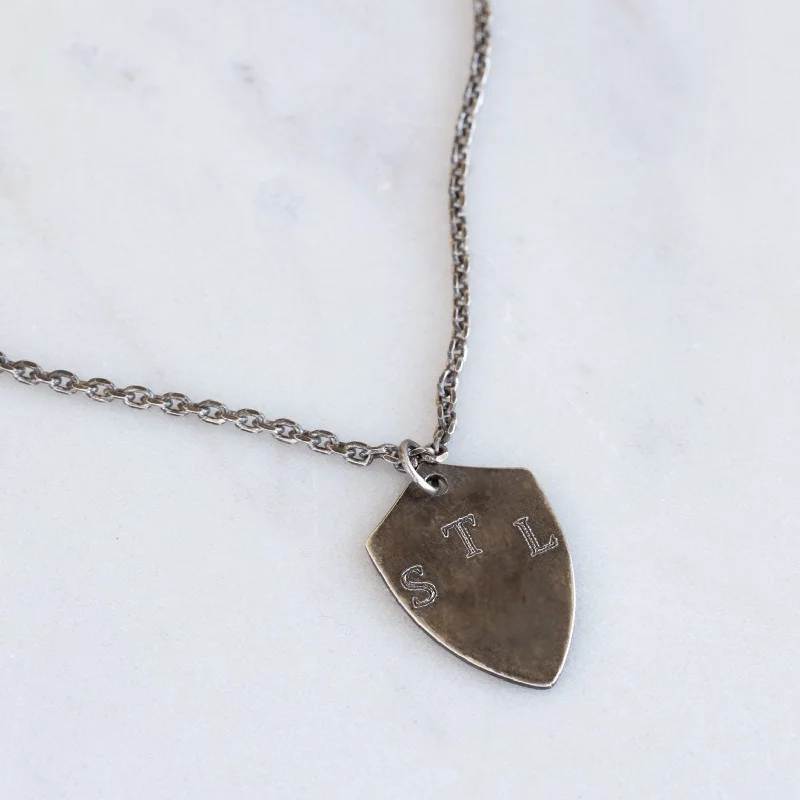 birthstone necklaces for women -The Personalized Shield Pendant Necklace | Sterling Silver