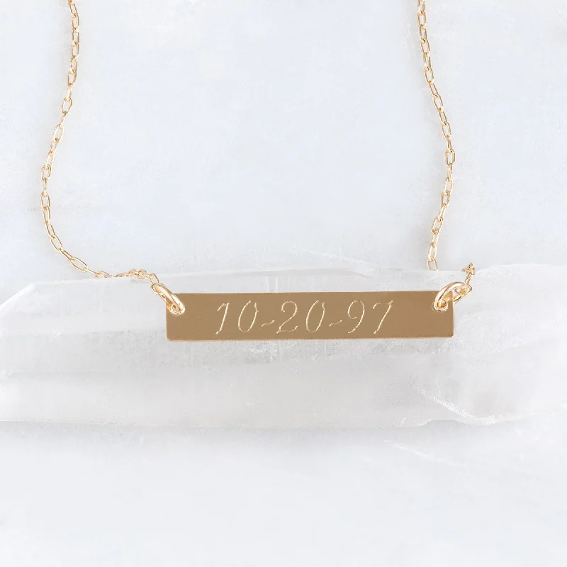 women's choker necklaces -The Personalized Save the Date / Nameplate Necklace | Yellow Gold Filled