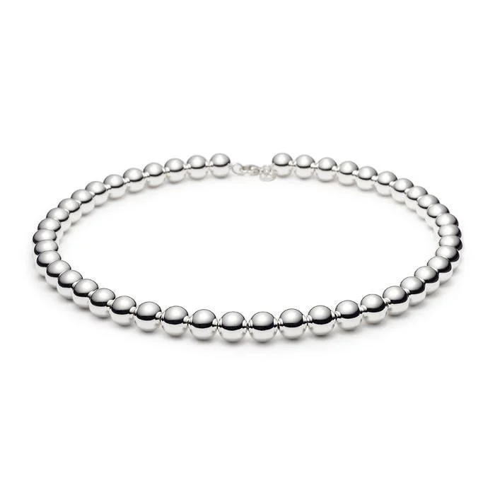 luxury pendant necklaces for women -10mm Bead Necklace Sterling Silver