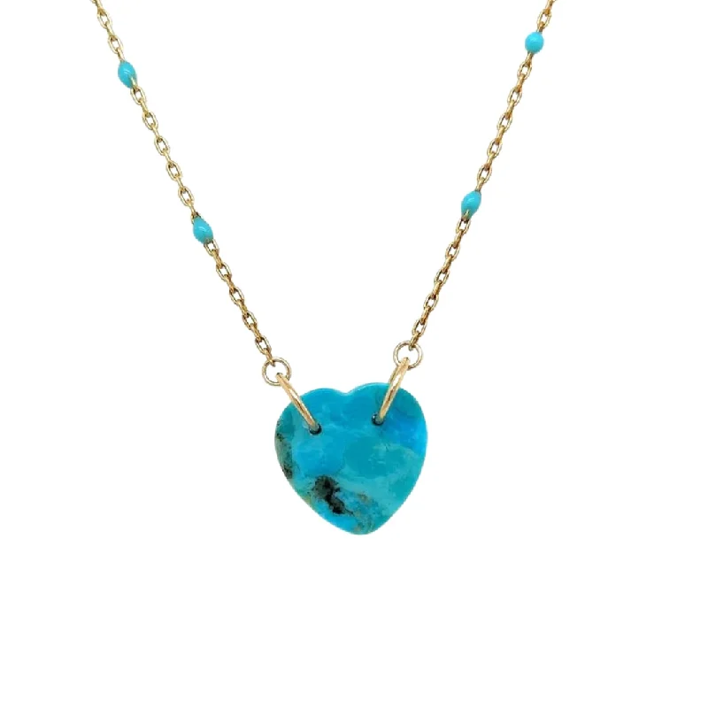 turquoise necklaces for women -Turquoise Heart Necklace by Dee Berkley