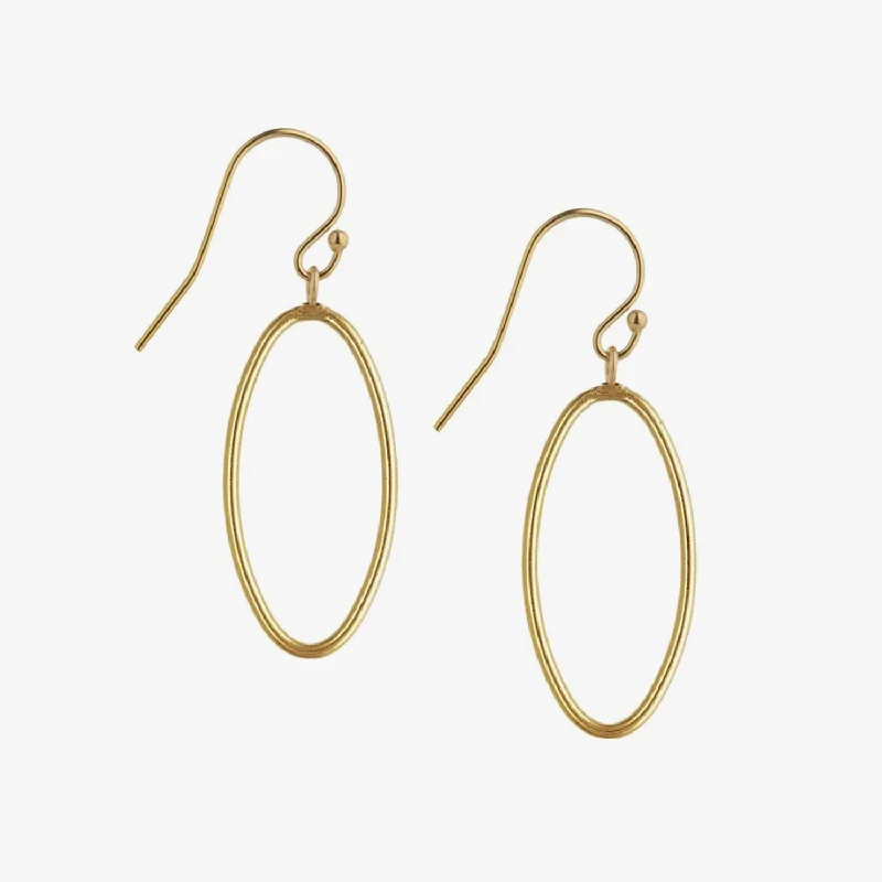 butterfly earrings for women -Minimal Oval Drop Earrings