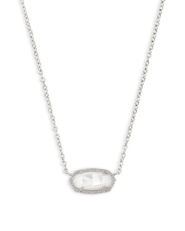 crystal pendant necklaces for women -Elisa Silver Plated Pendant Necklace In Ivory Pearl, by Kendra Scott