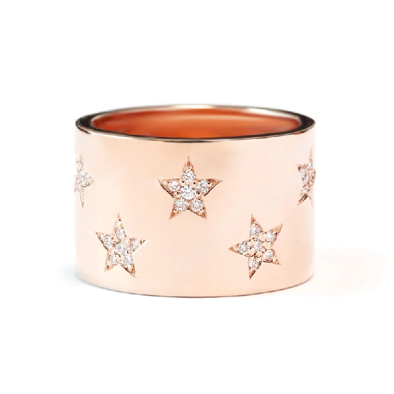 gemstone cocktail rings -Star Diamond Statement Ring