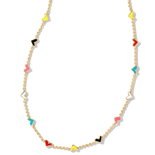 sparkly necklaces for women -Haven Heart Strand Necklace Gold Multi Mix by Kendra Scott