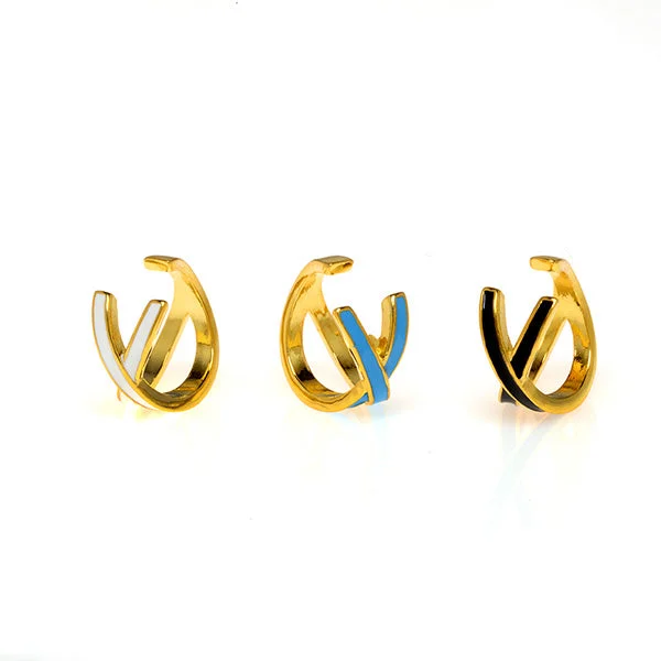 evening wear earrings for women -Embrace Enamel Ear Cuff