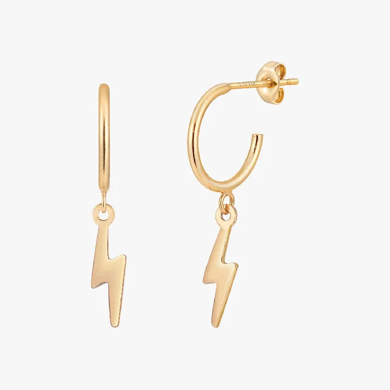 elegant stud earrings -Lighting Bolt Hoop Earrings