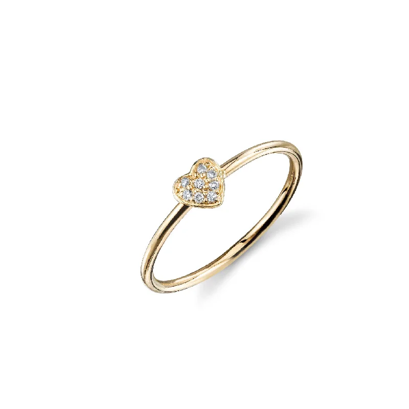 statement cocktail rings -Gold & Diamond Mini Heart Ring