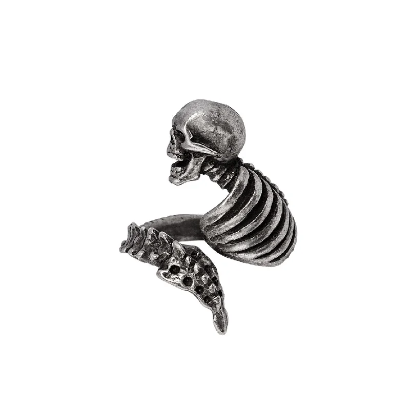 trendy wedding rings -Resurrected Skeleton Wrap Ring by Alchemy Gothic