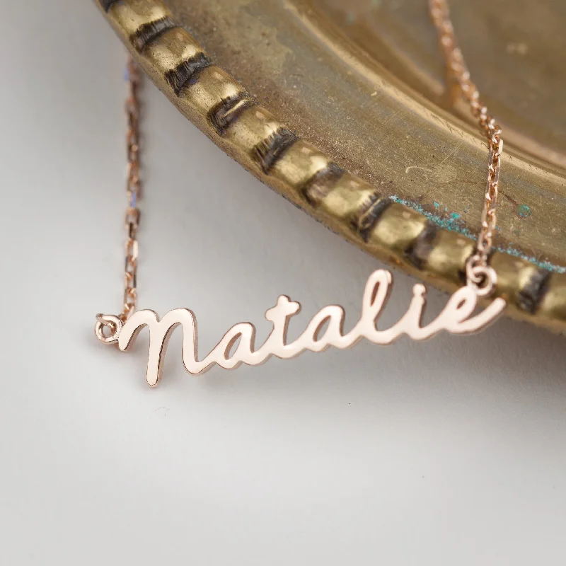 double-strand necklaces for women -Kids Custom Script Name Necklace