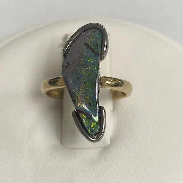 statement rings for women -14kt Yellow Gold Opal Ring