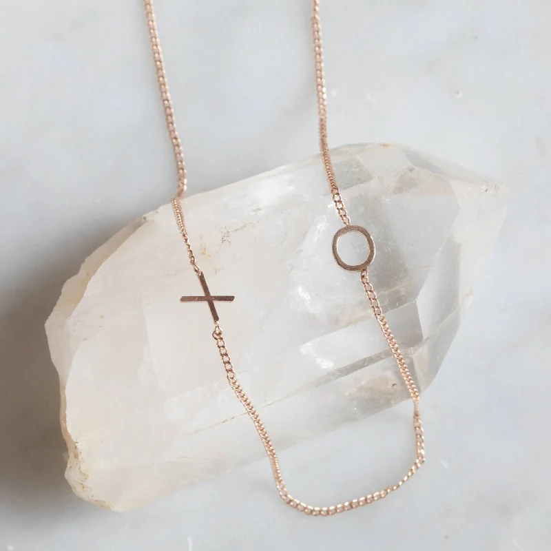 personalized necklaces for women -The XO' Necklace | 14K Rose Gold