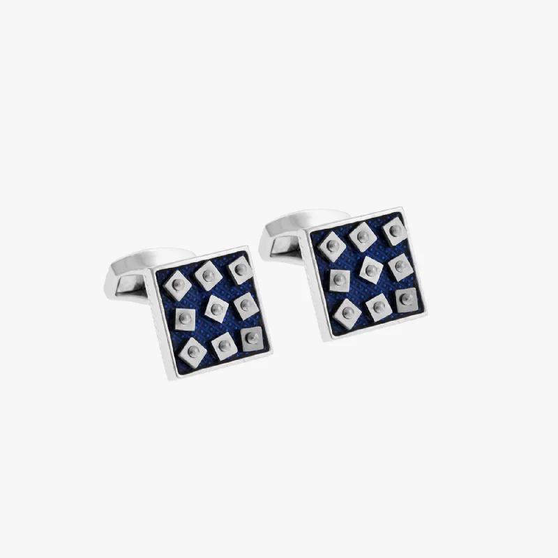 vintage gold bracelets for women -RT SWIVEL SQUARE CUFFLINKS- BLUE