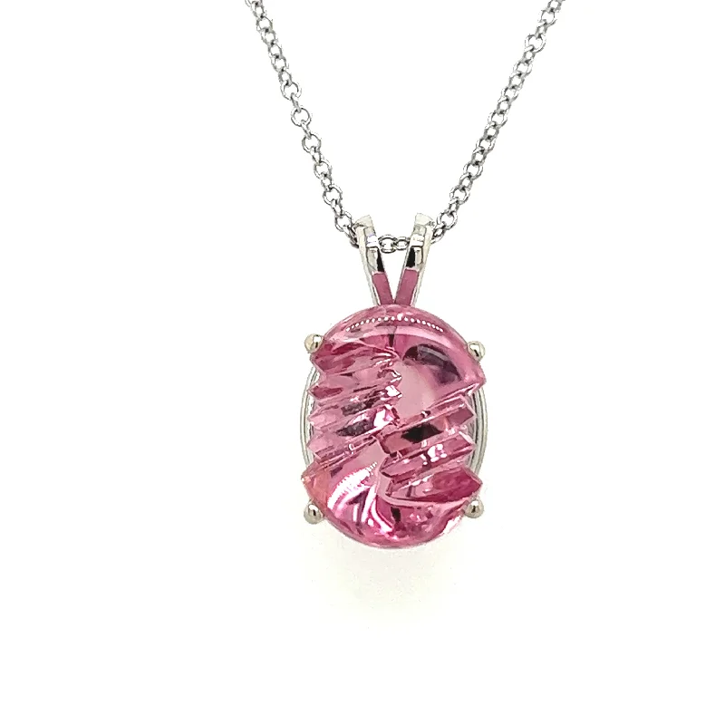 emerald necklaces for women -Fantasy Cut Pink Tourmaline Necklace