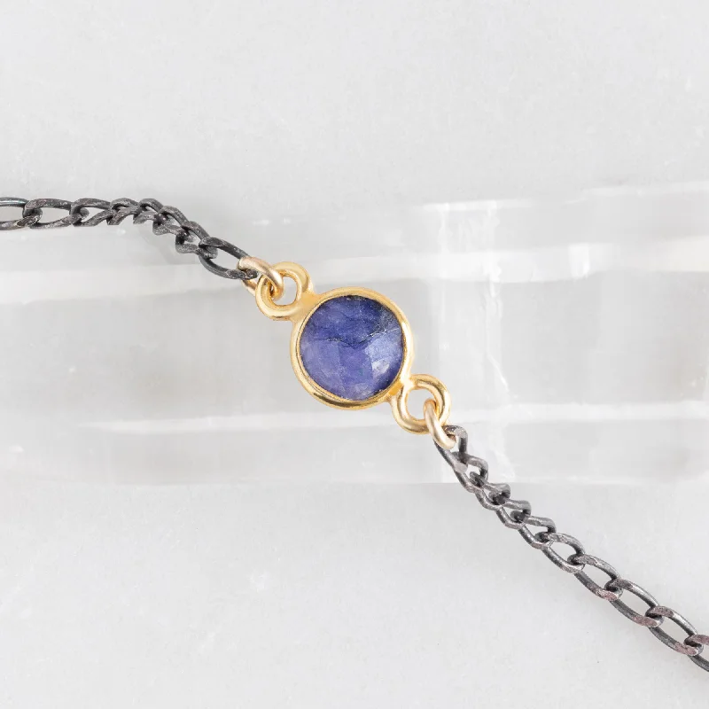 sparkly necklaces for women -The Asymmetrical Blue Sapphire Necklace | Sterling Silver