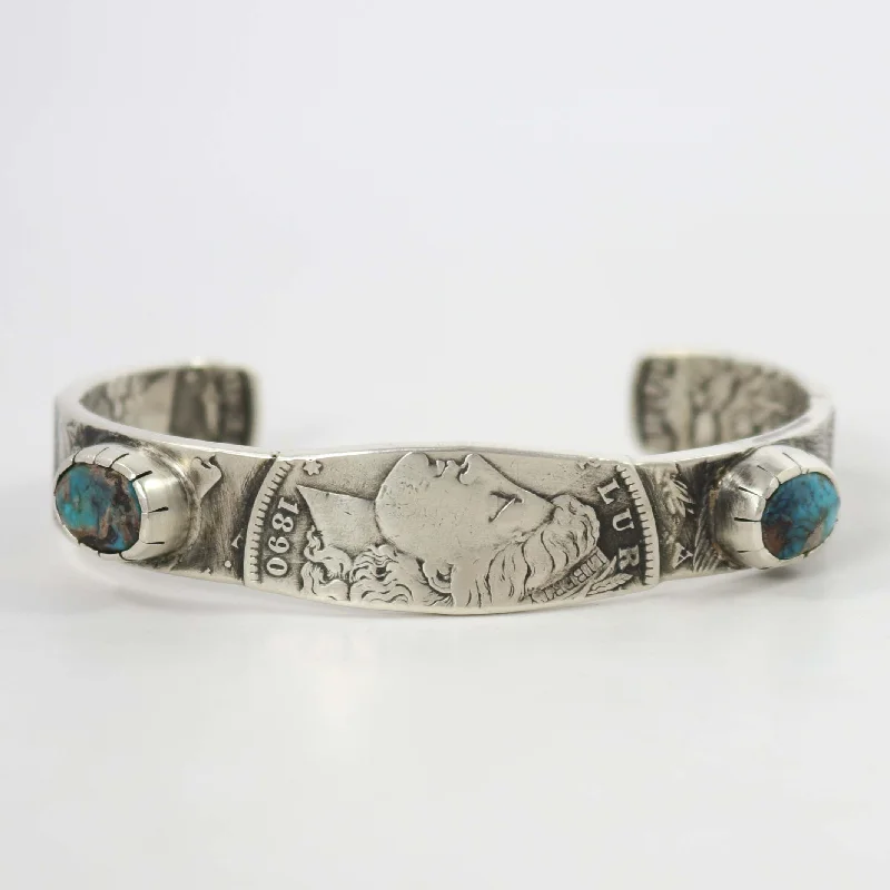 silver cuff bracelets -Bisbee Turquoise Cuff