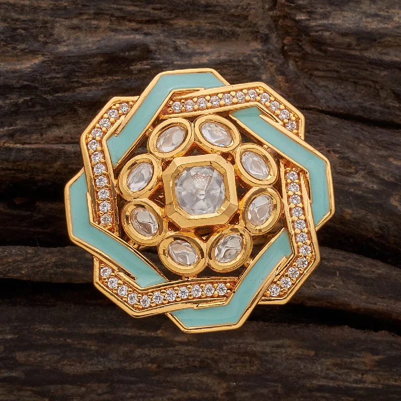 rose gold wedding rings -Kundan Finger Ring 158545