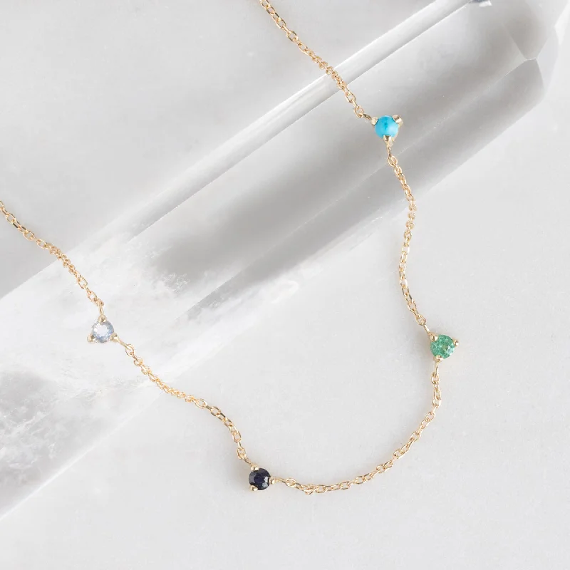 fancy necklaces for women -The Custom Multi-Birthstone Necklace | 4 Stones