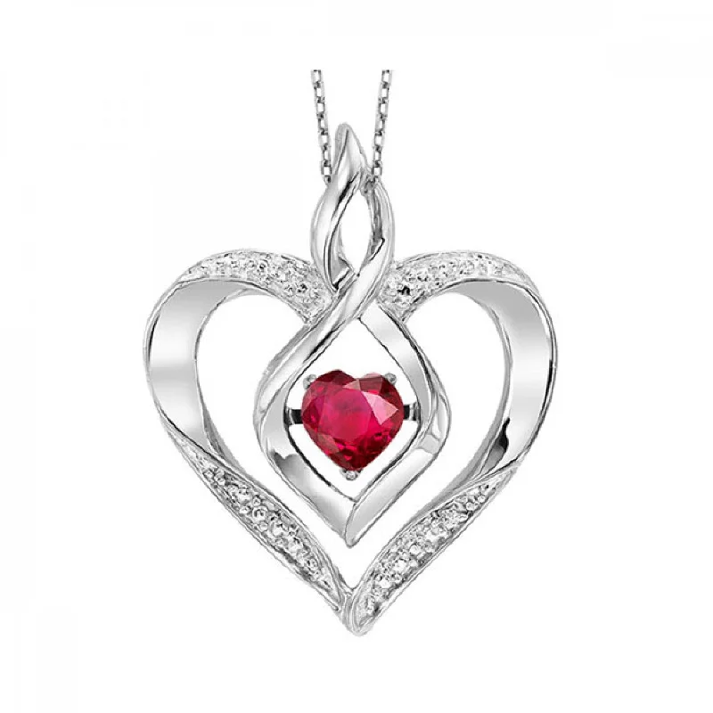 elegant statement necklaces -Ruby Rhythm of Love Heart Necklace