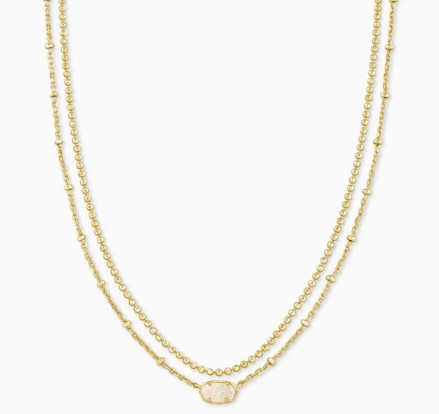 floral design necklaces for women -Gold Plated Multi Strand Necklace by Kendra Scott