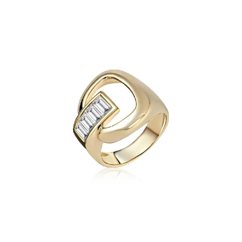 artistic rings for women -Joseline Diamond Baguette Ring