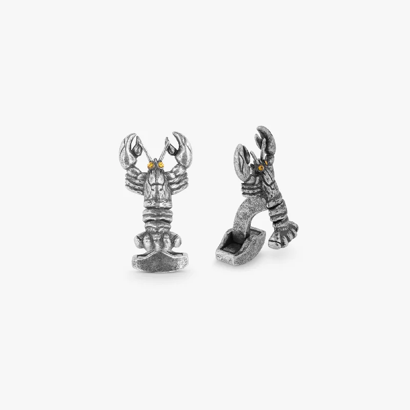 double-layer bracelets for women -Lobster Mechanical Cufflinks With Yellow Swarovski Elements